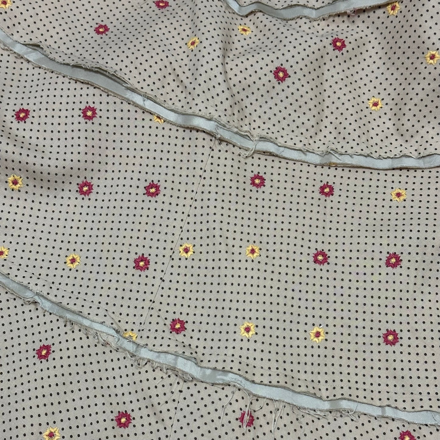 JUNYA WATANABE Spring Summer 2003 Floral Polka Dot Flared Midi Skirt