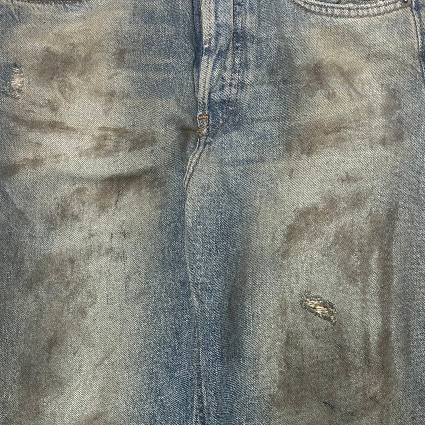 ACNE STUDIOS Fall Winter 2023 Ripped Detailing Wide Leg Jeans