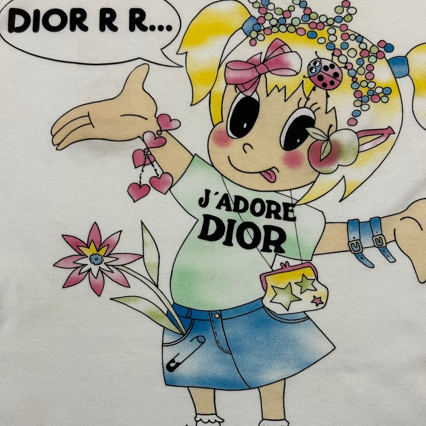 CHRISTIAN DIOR Spring Summer 2005 Cartoon Girl "J'ADORE DIOR" T-Shirt