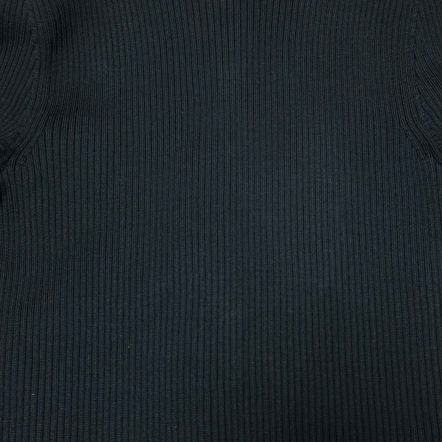 CELINE Studded Leather Trim Ribbed Knit Cardigan