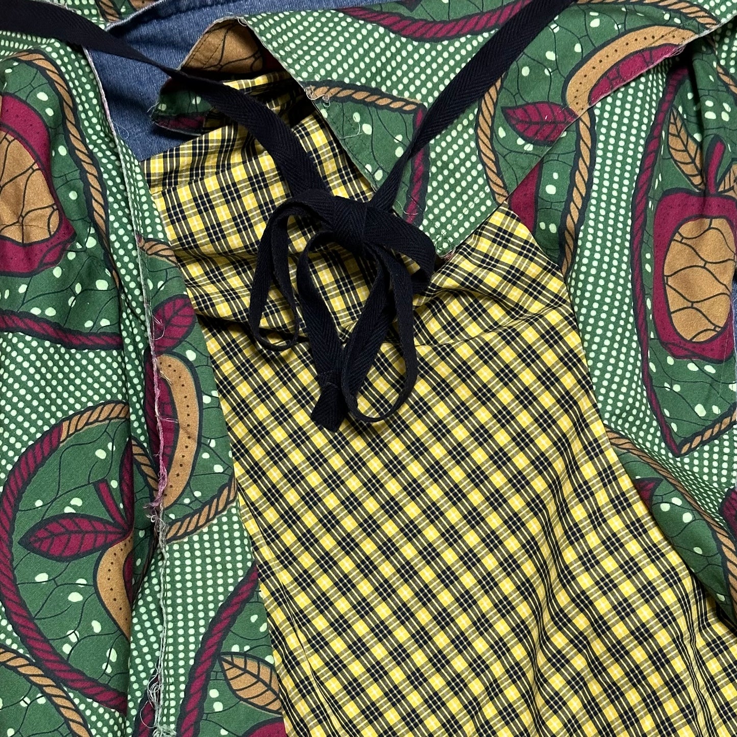 JUNYA WATANABE Spring Summer 2009 African Print Wrap Denim Skirt