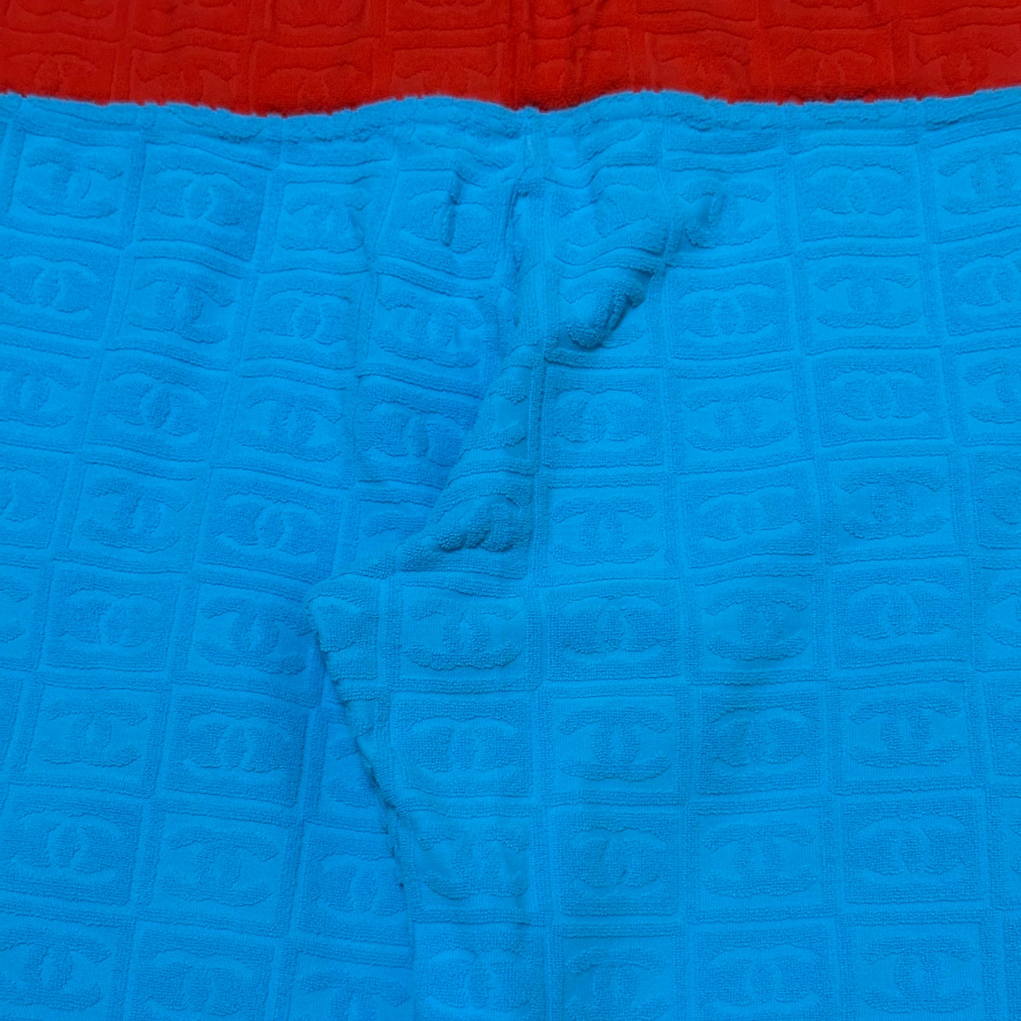 CHANEL Sport Spring Summer 2002 CC Emboss Jacquard Terry Cloth Pants