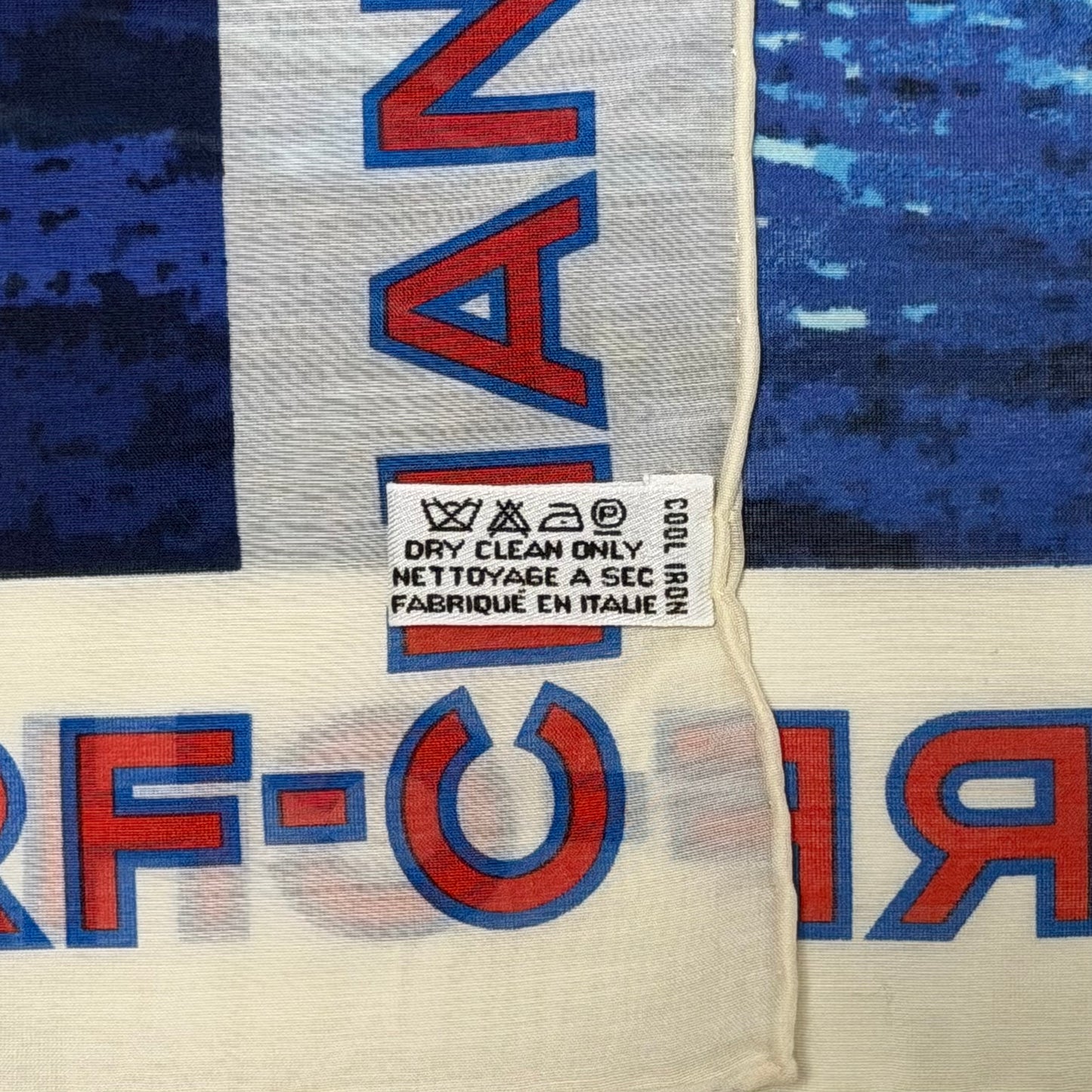 CHANEL Spring Summer 2002 Surf CC Logo Wave Print Scarf