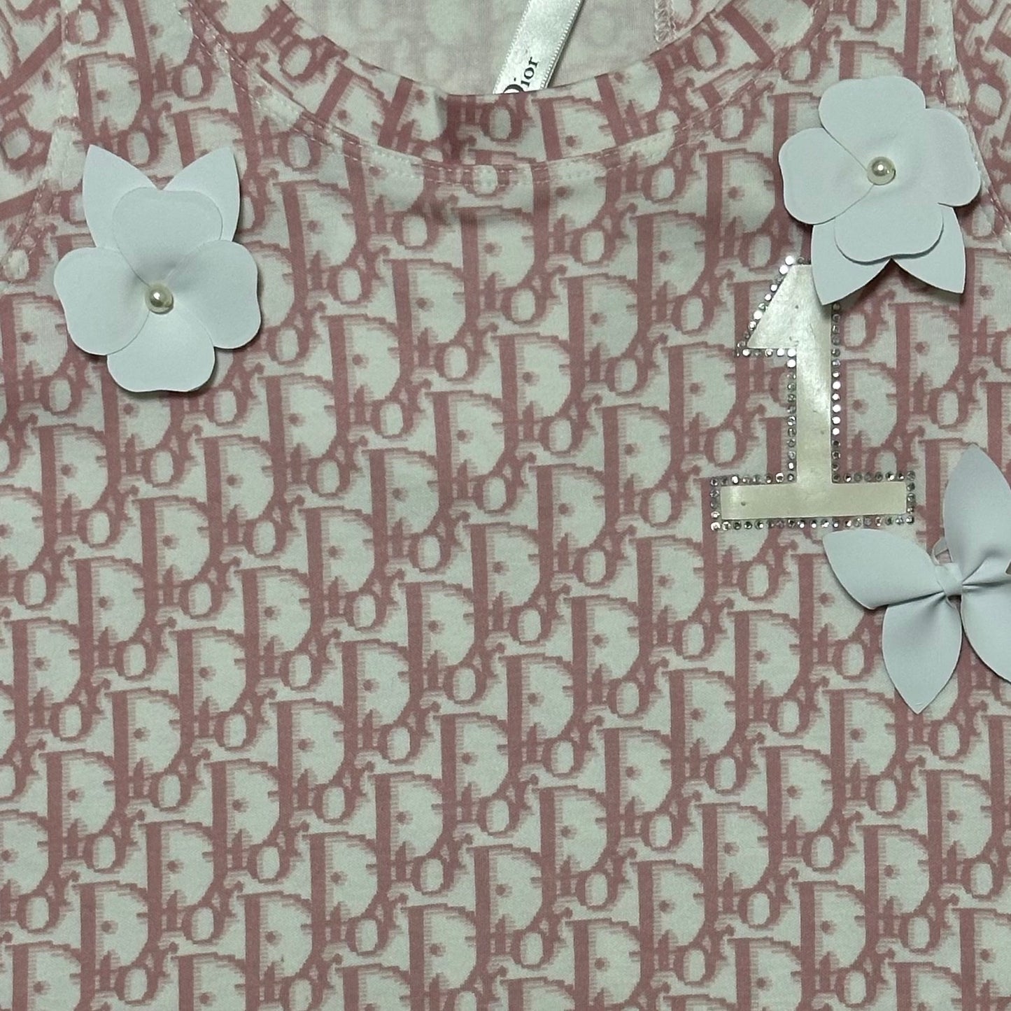 CHRISTIAN DIOR Spring Summer 2004 Trotter Print Swarovski No. 1 Flower Tank Top