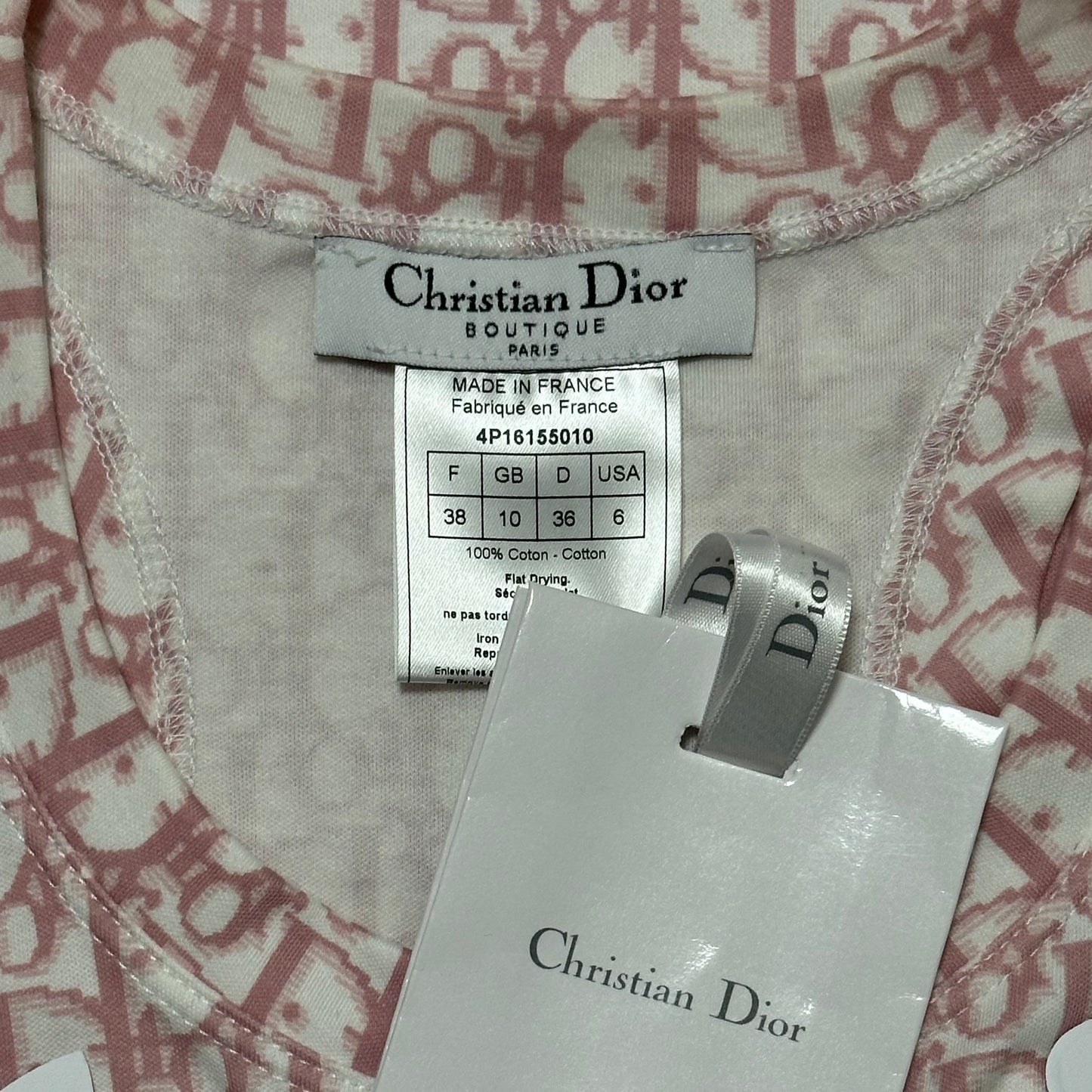 CHRISTIAN DIOR Spring Summer 2004 Trotter Print Swarovski No. 1 Flower Tank Top