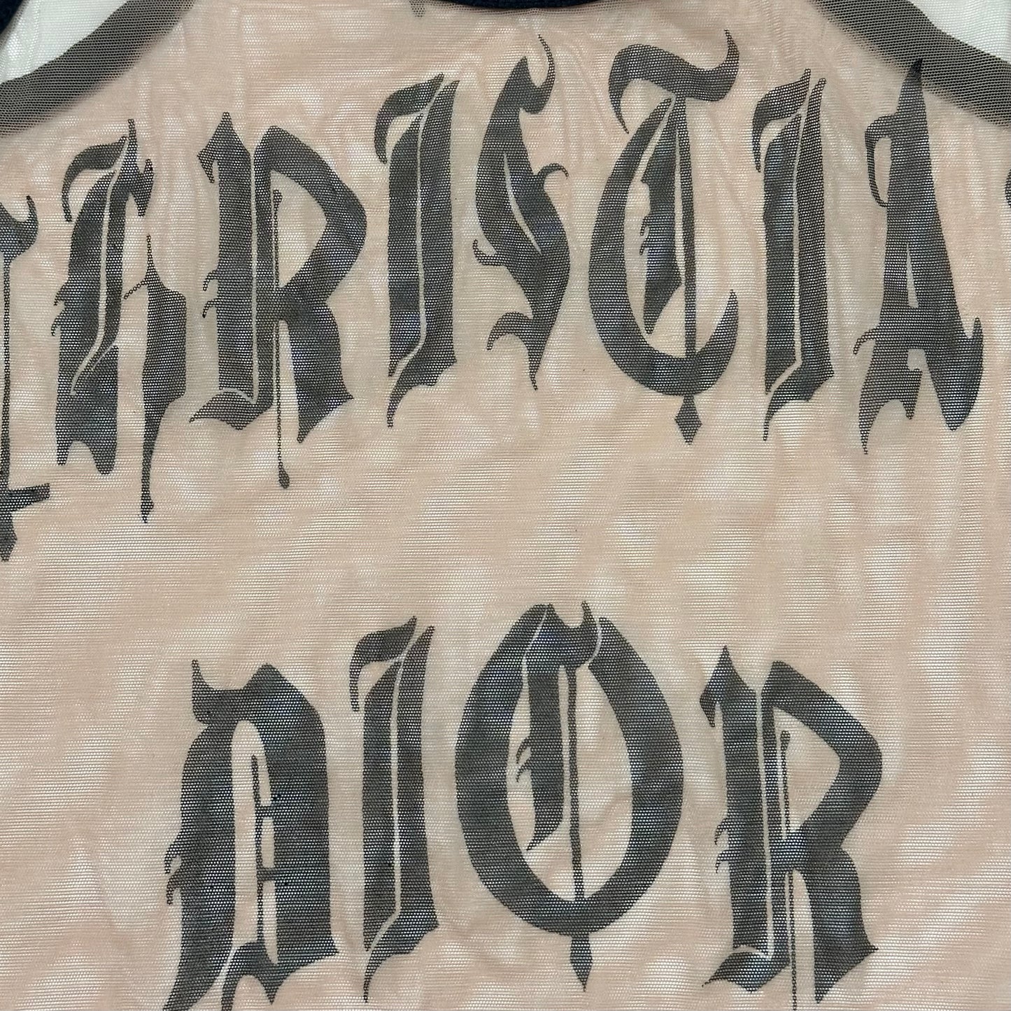 CHRISTIAN DIOR Spring Summer 2002 Gothic Logo Mesh Tank Top