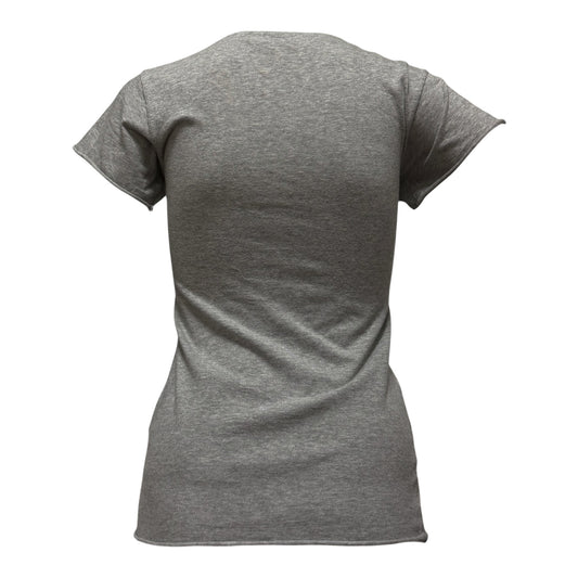 DOLCE&GABBANA Spring Summer 2003 Plunging Lace-Up Logo Print T-Shirt