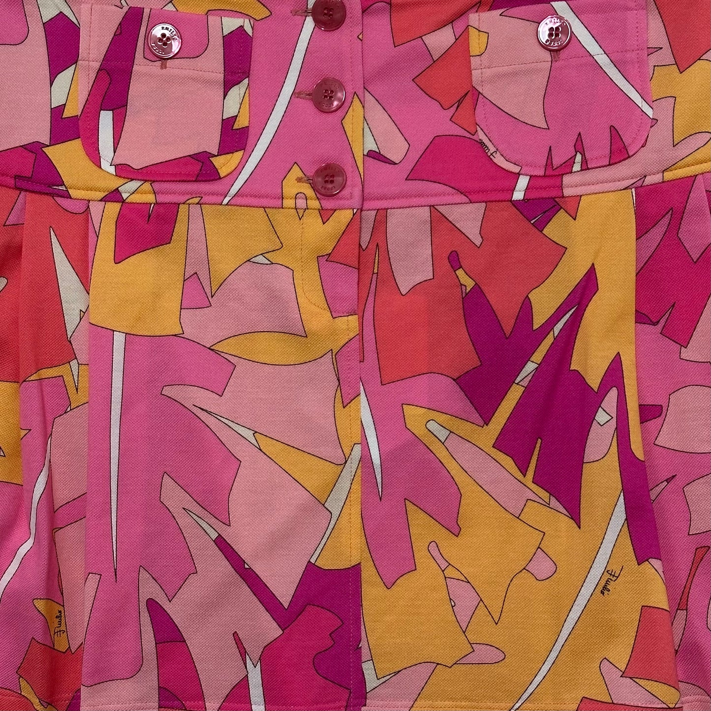 EMILIO PUCCI Spring Summer 2007 Leaf Print Pleated Mini Skirt