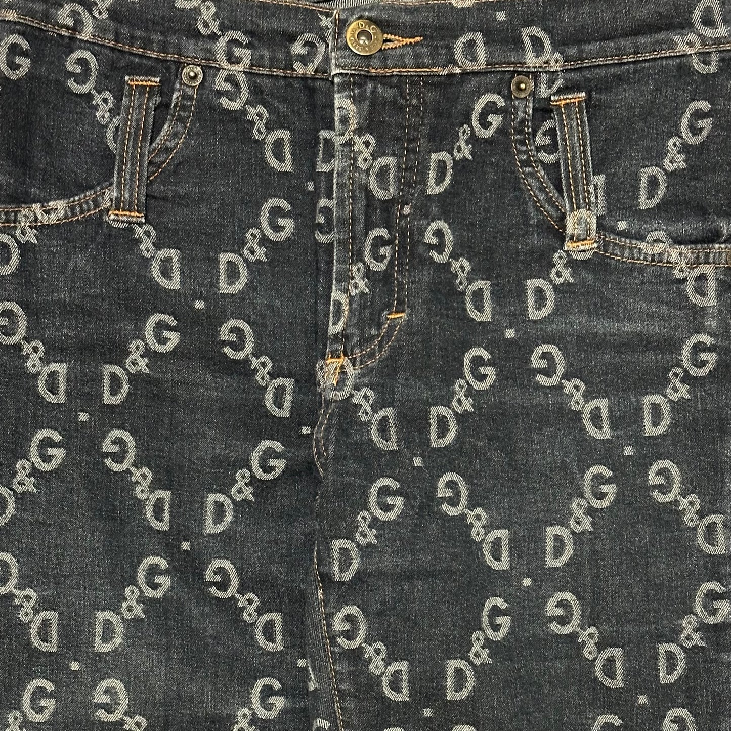 D&G Fall Winter 2002 Logo Skinny Stretch Denim Jeans