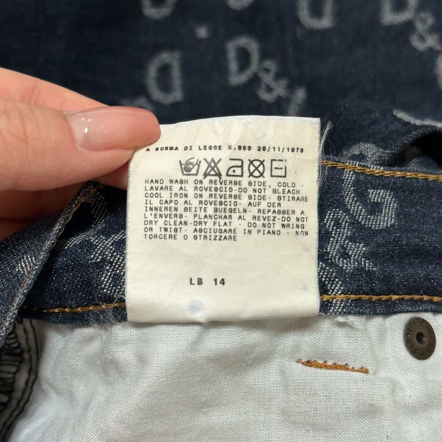 D&G Fall Winter 2002 Logo Skinny Stretch Denim Jeans