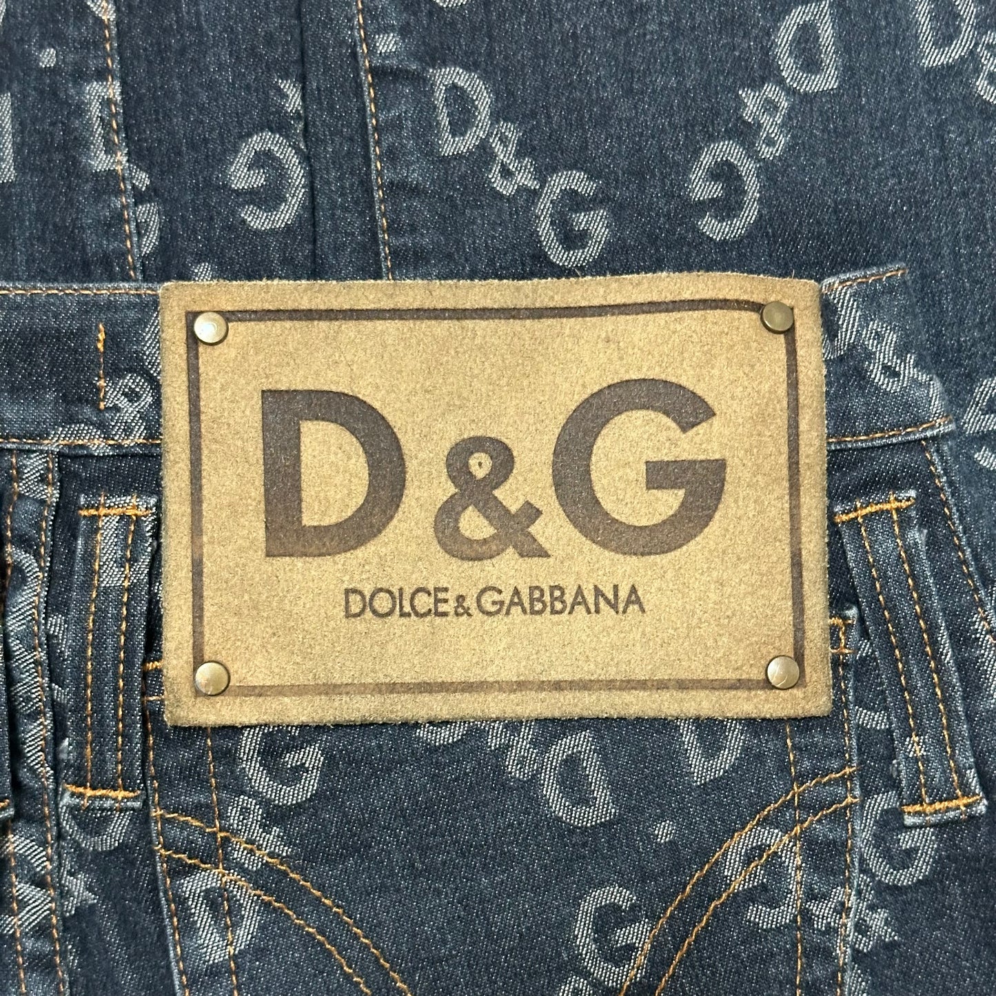 D&G Fall Winter 2002 Logo Skinny Stretch Denim Jeans