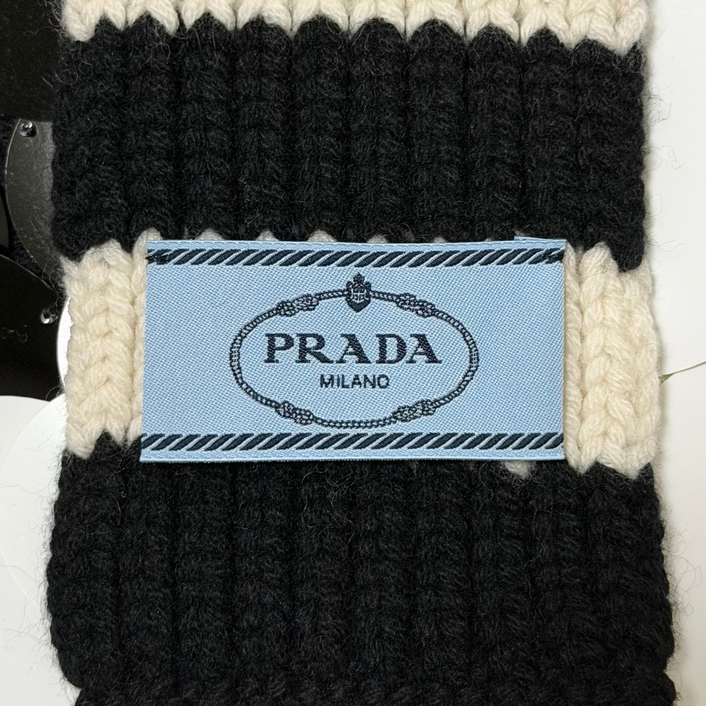 PRADA Resort 2020 Striped Cashmere Sequined Scarf