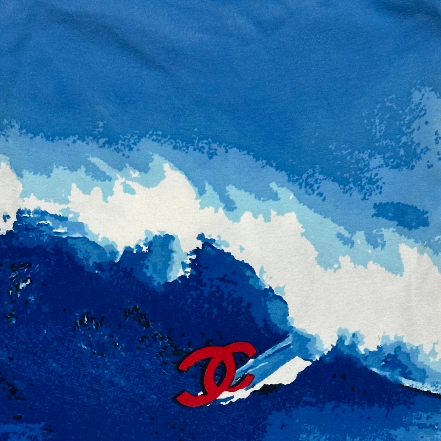 CHANEL Spring Summer 2002 Surf Logo Print Mini Dress