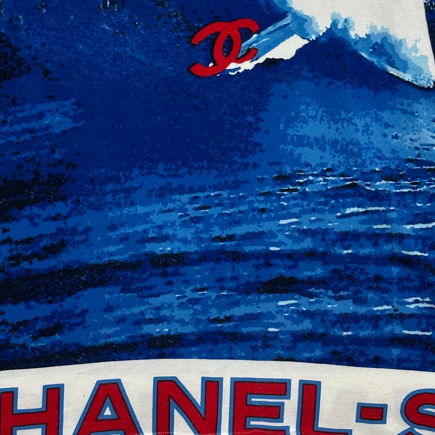 CHANEL Spring Summer 2002 Surf Logo Print Mini Dress