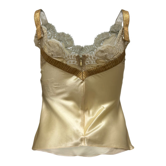 DOLCE&GABBANA Vintage Silk Blend Lace Trim Camisole