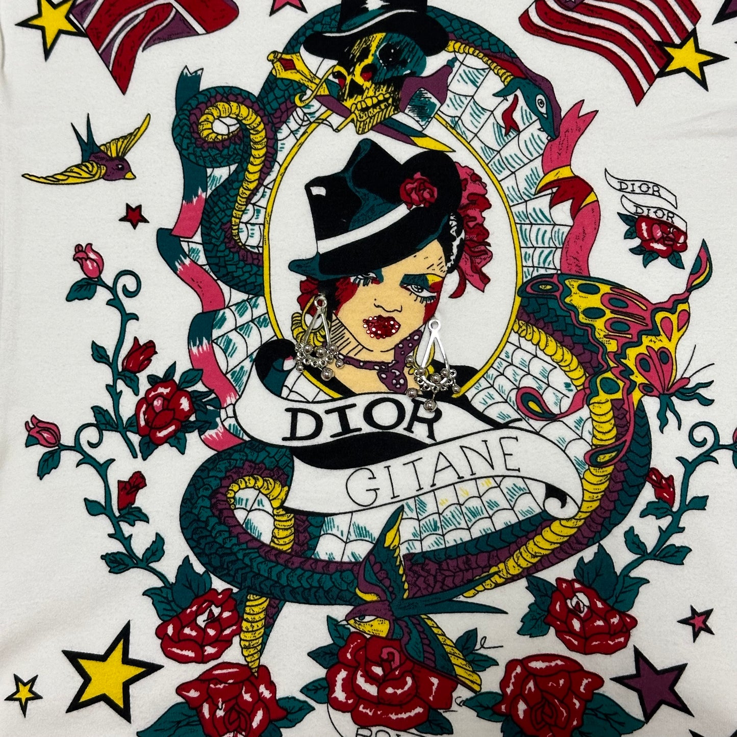 CHRISTIAN DIOR Spring Summer 2004 Gitane Tatoo Print T-Shirt