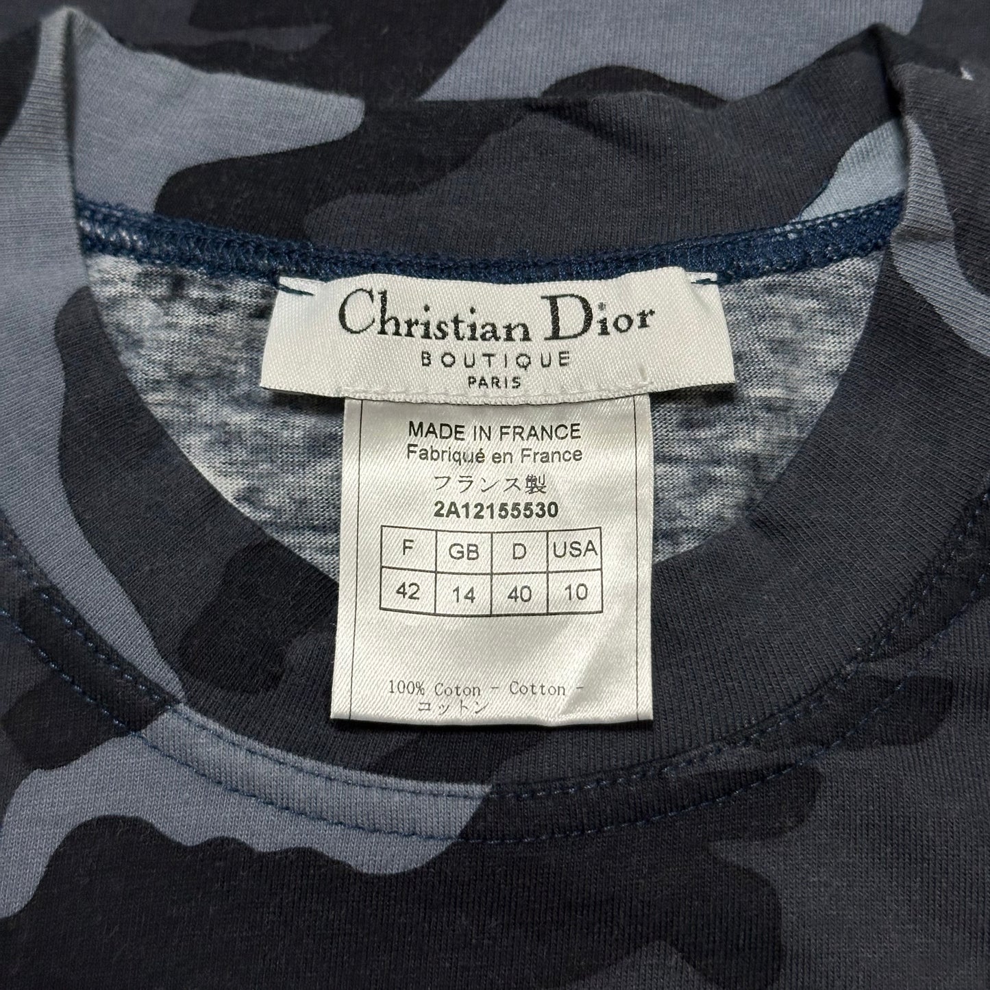CHRISTIAN DIOR Spring Summer 2002 Camouflage T-Shirt
