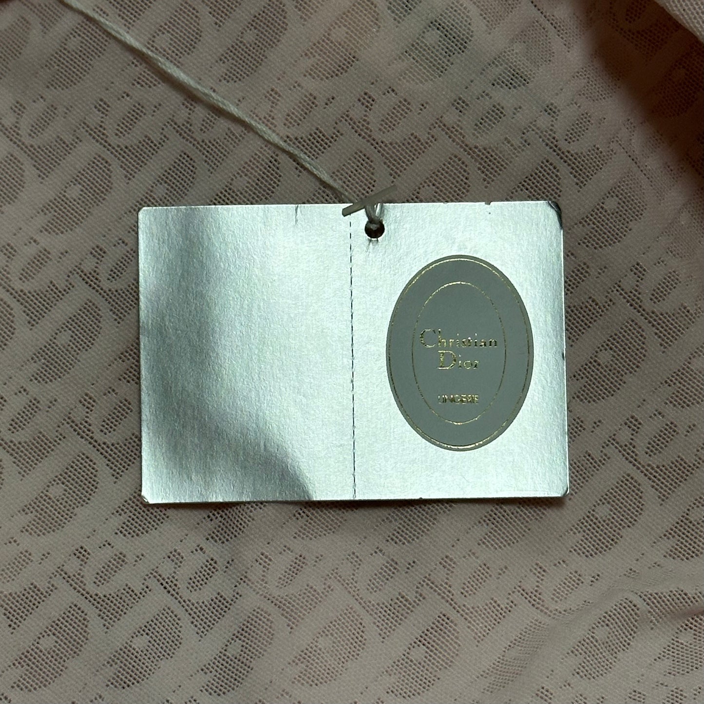 CHRISTIAN DIOR "DIOR" Logo Trotter Sheer Bodysuit