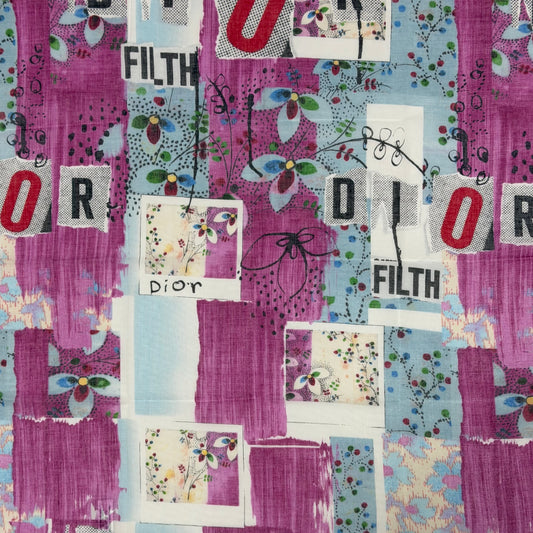 CHRISTIAN DIOR Spring Summer 2003 "FILTH" Print Cotton Scarf