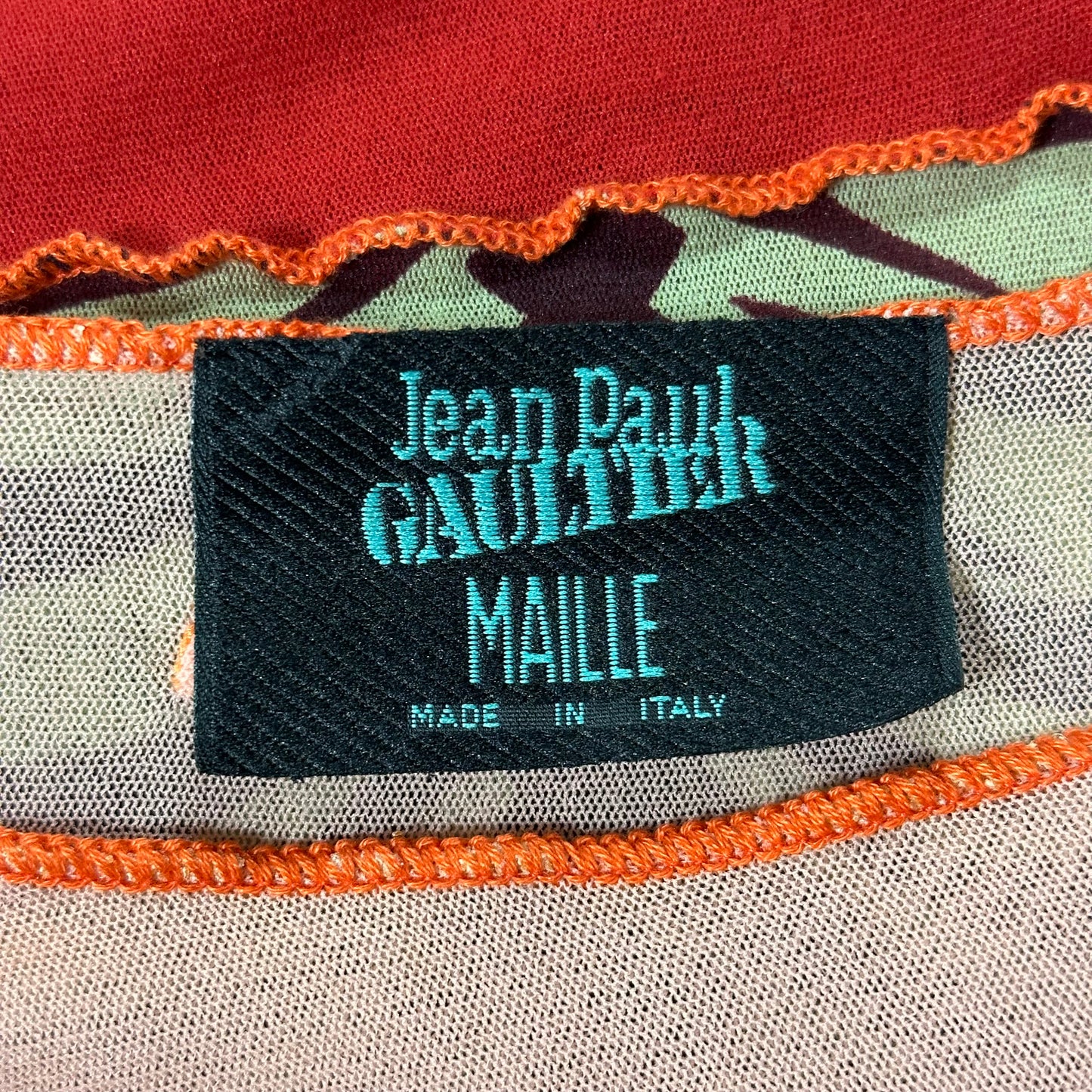 JEAN PAUL GAULTIER Spring Summer 1996 Cyberbaba Mesh Patchwork Optical Illusion Long Dress