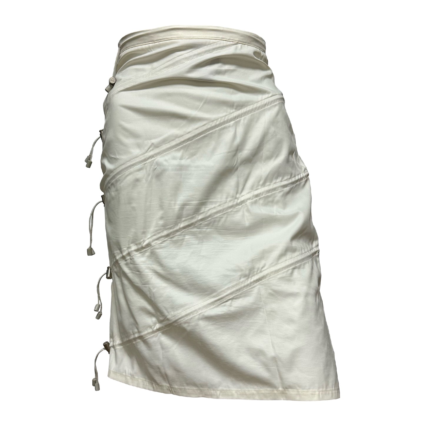 CHANEL Sport Spring Summer 2001 Scrunched Drawstring Midi Skirt