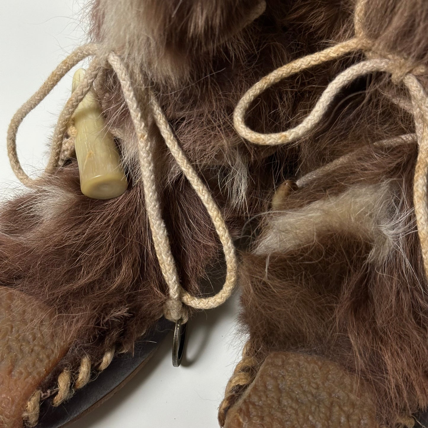 CHRISTIAN DIOR Fall Winter 2002 Fur Lace Up Ankle Boots