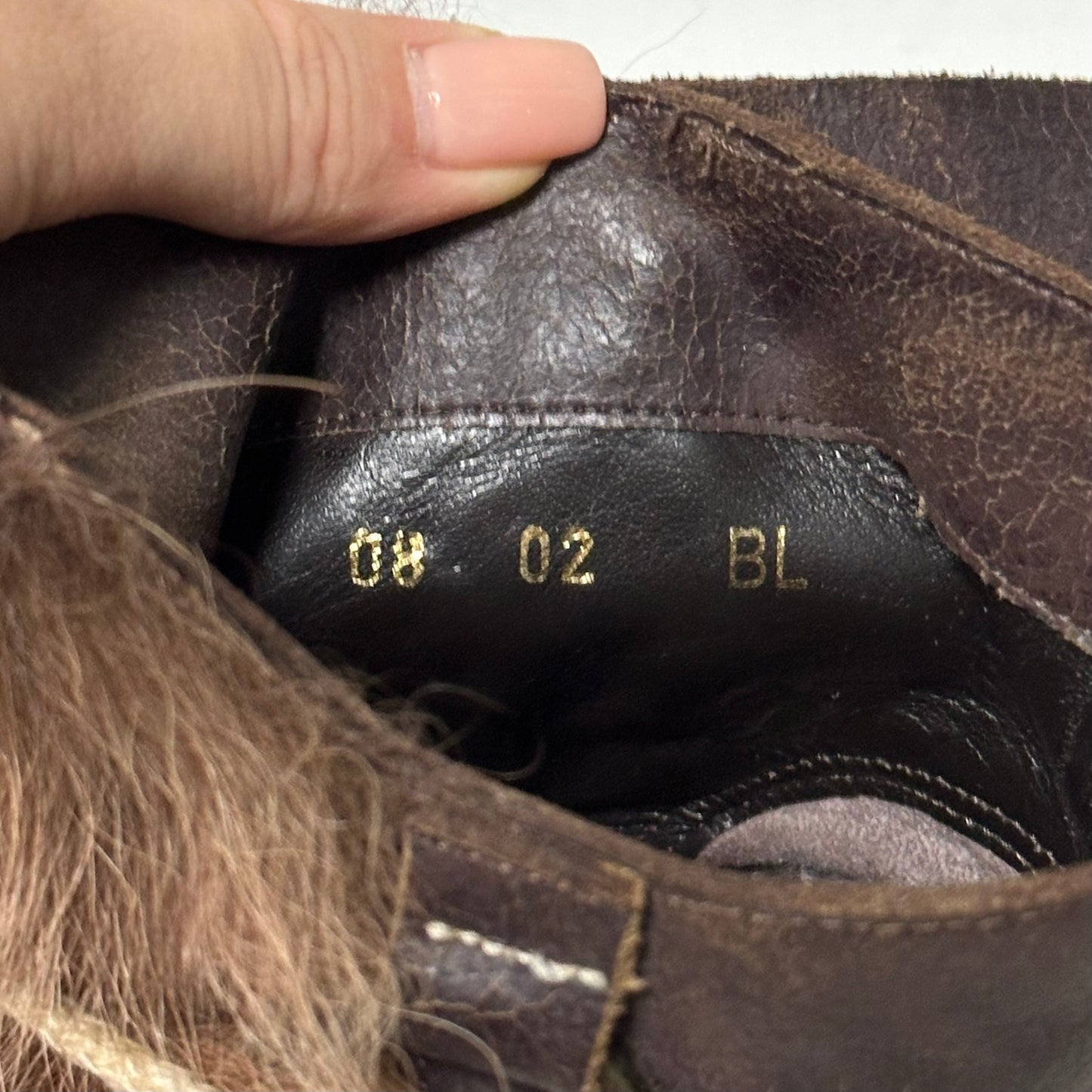 CHRISTIAN DIOR Fall Winter 2002 Fur Lace Up Ankle Boots