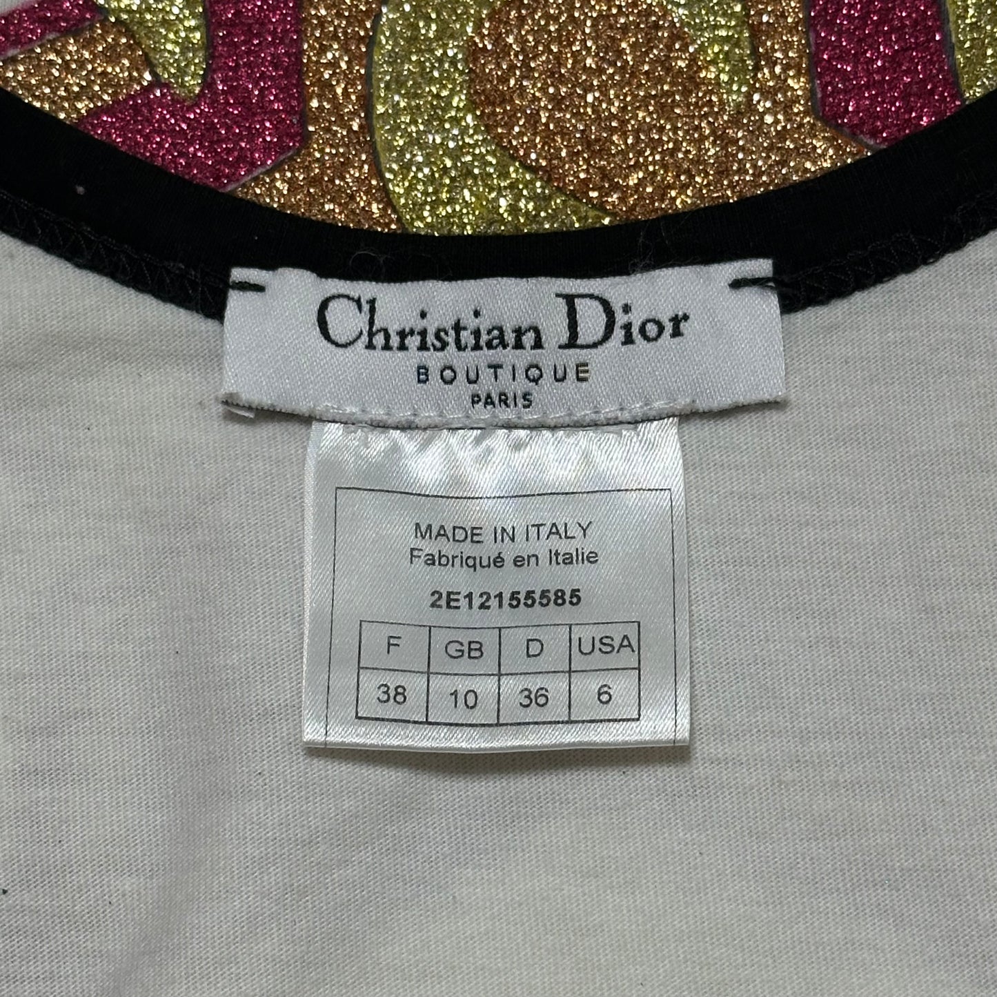 CHRISTIAN DIOR Spring Summer 2002 Glitter Fruits Print Tank Top