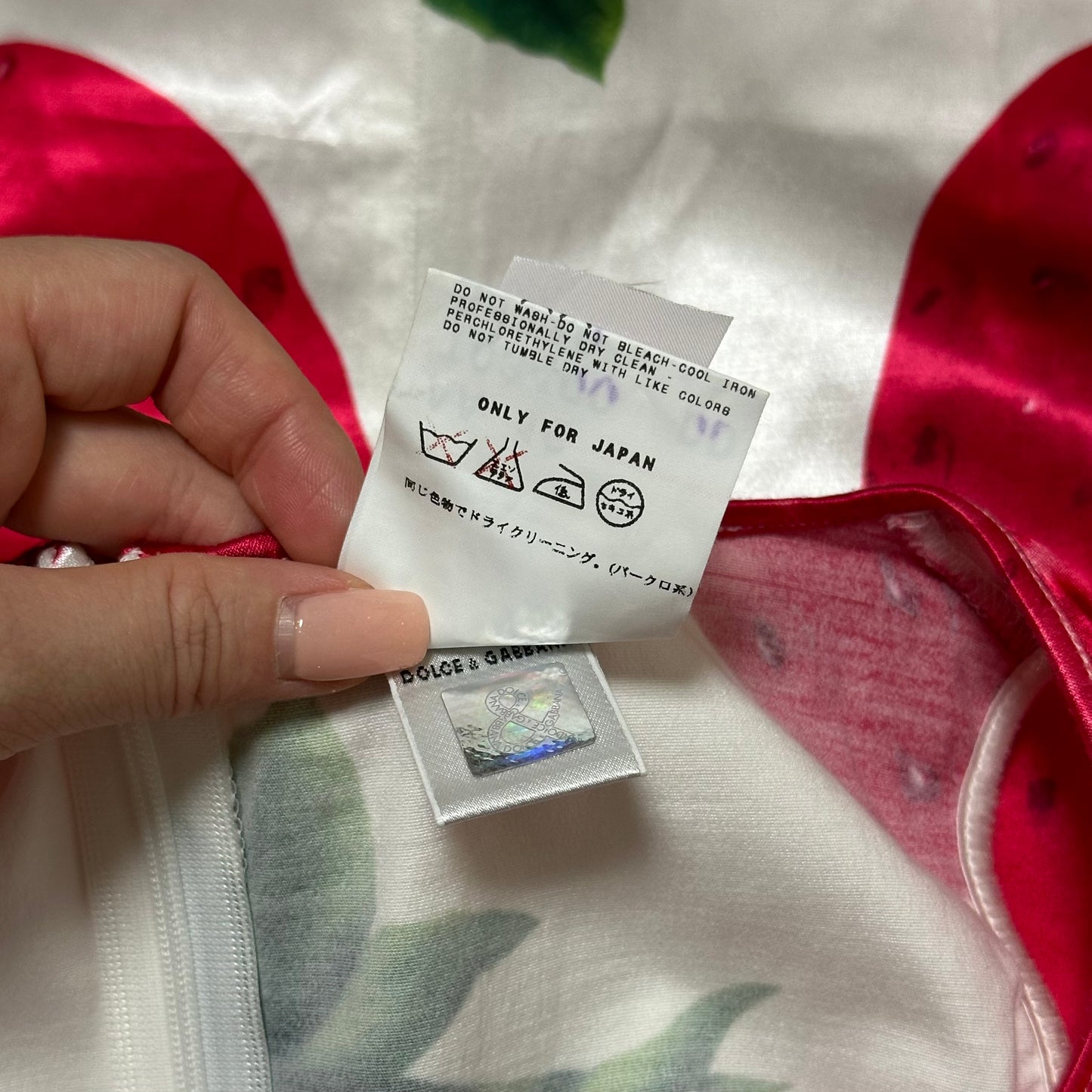 D&G Spring Summer 2000 Strawberry Print Midi Dress