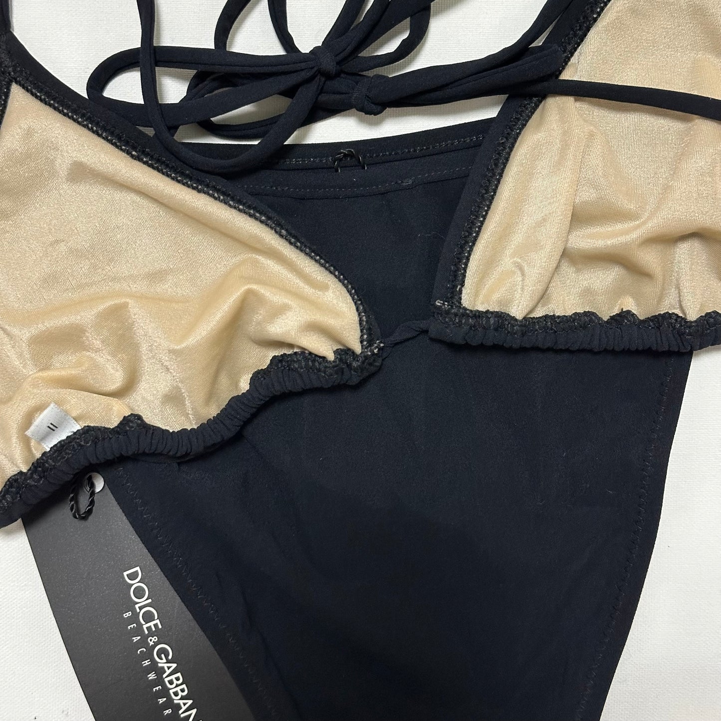 DOLCE&GABBANA Mesh DG Logo Triangle String Bikini