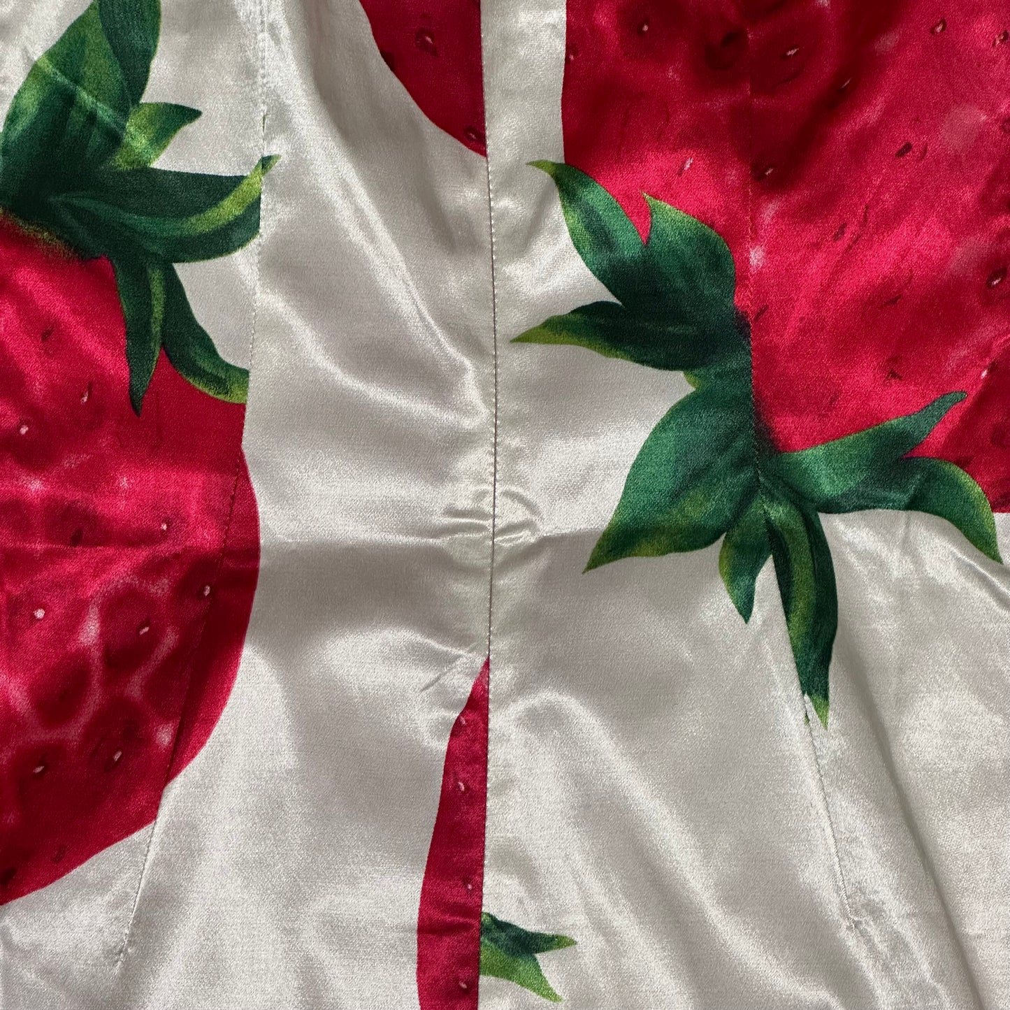 D&G Spring Summer 2000 Strawberry Print Midi Dress