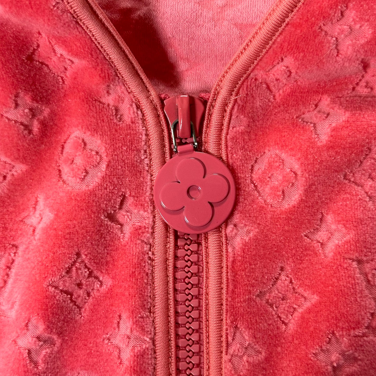 LOUIS VUITTON Terry Cloth Monogram Three-Quarter Sleeve Cardigan