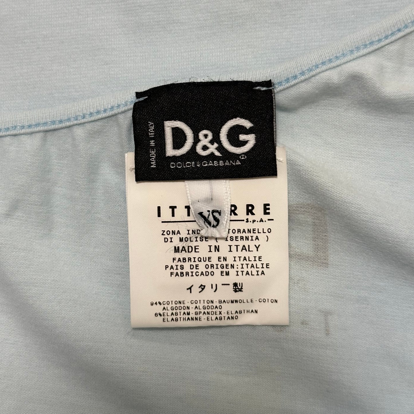 D&G "CHICAGO" Print Rhinestone One Shoulder Top