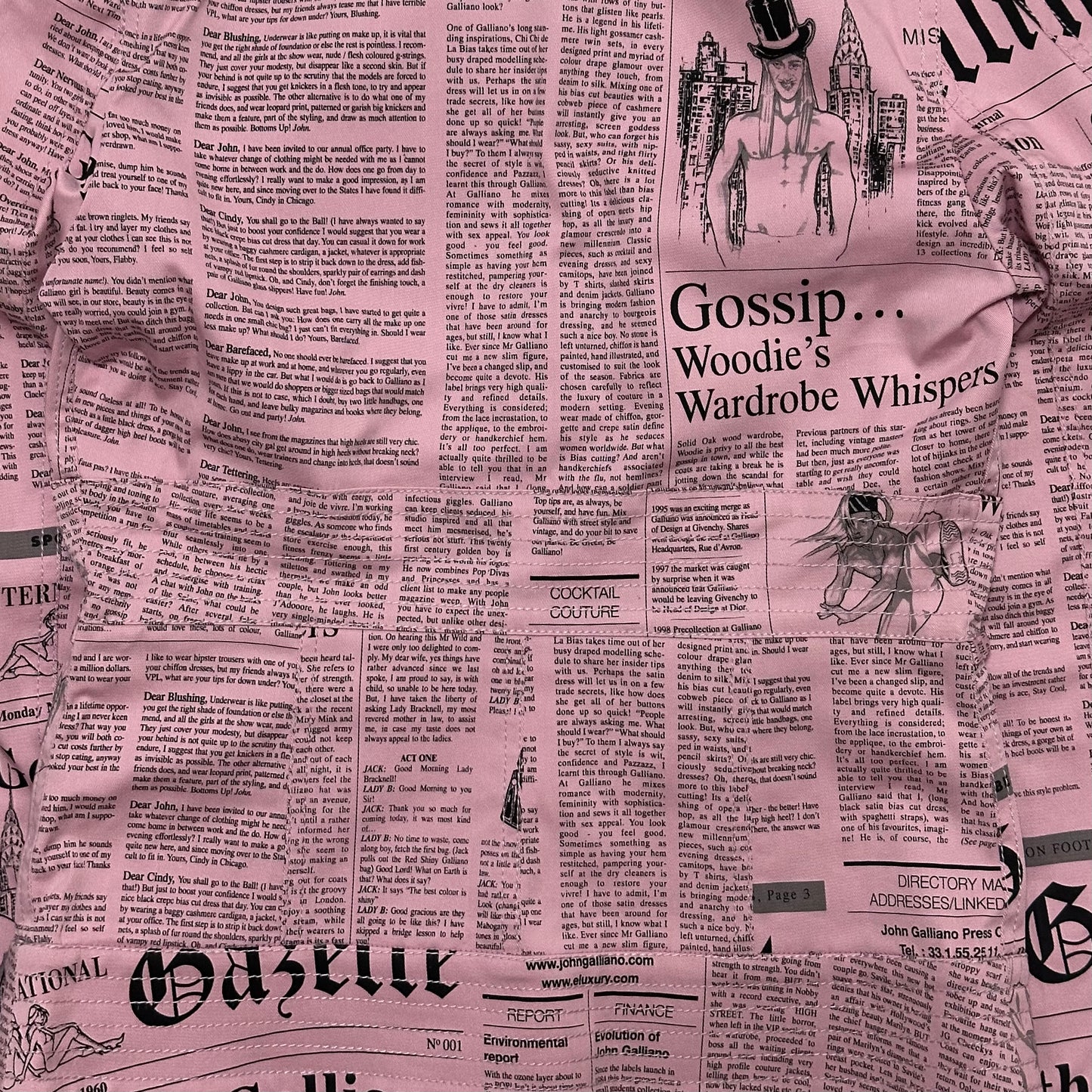 JOHN GALLIANO Spring Summer 2005 Newspaper Print Jacket