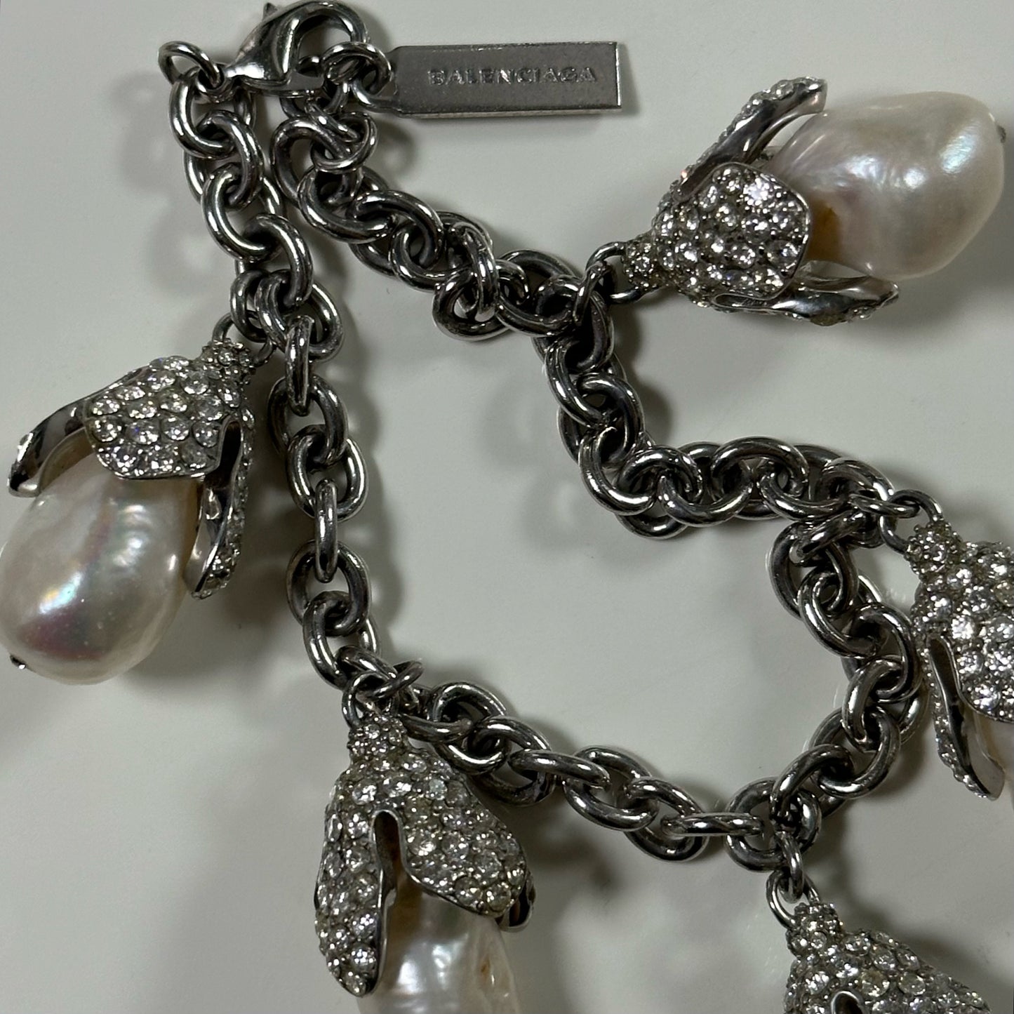BALENCIAGA Fall Winter 2015 Baroque Pearl Swarovski Crystal Bracelet
