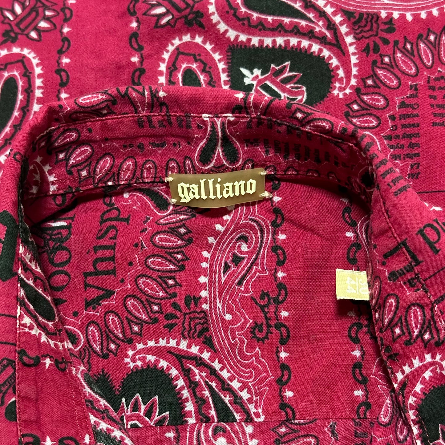 JOHN GALLIANO Newspaper Print Paisley Shirt