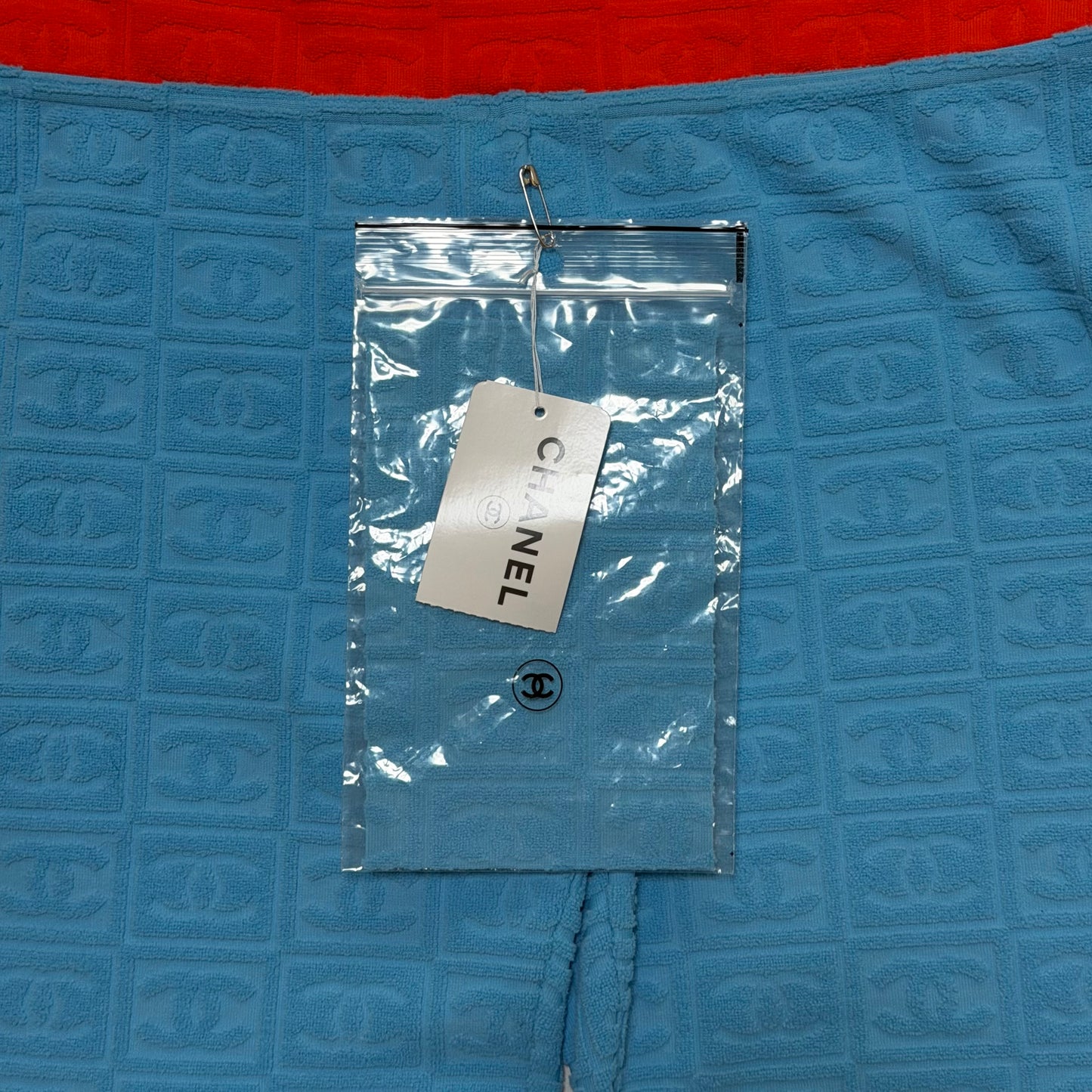 CHANEL Sport Spring Summer 2002 CC Embossed Jacquard Terry Cloth Pants