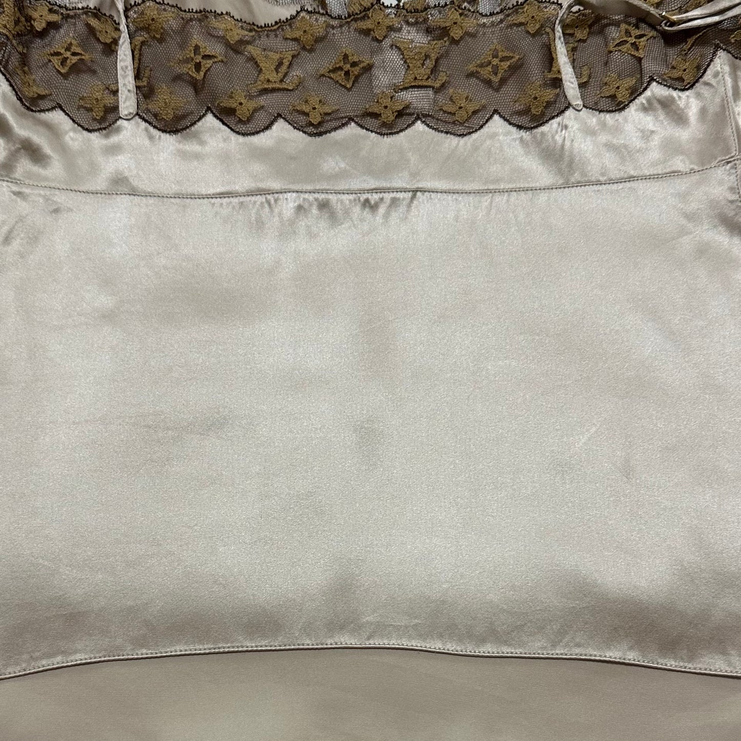 LOUIS VUITTON Silk Camisole with Monogram Lace Trim