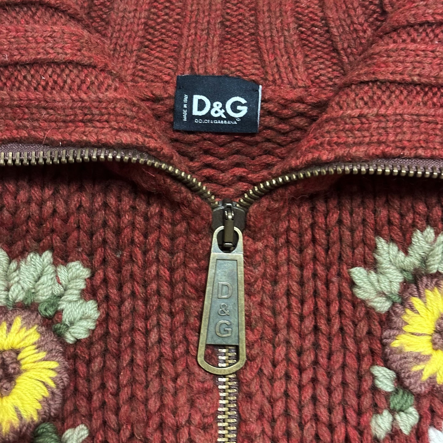 D&G Fall Winter 2002 Embroidered Floral Knit Cardigan