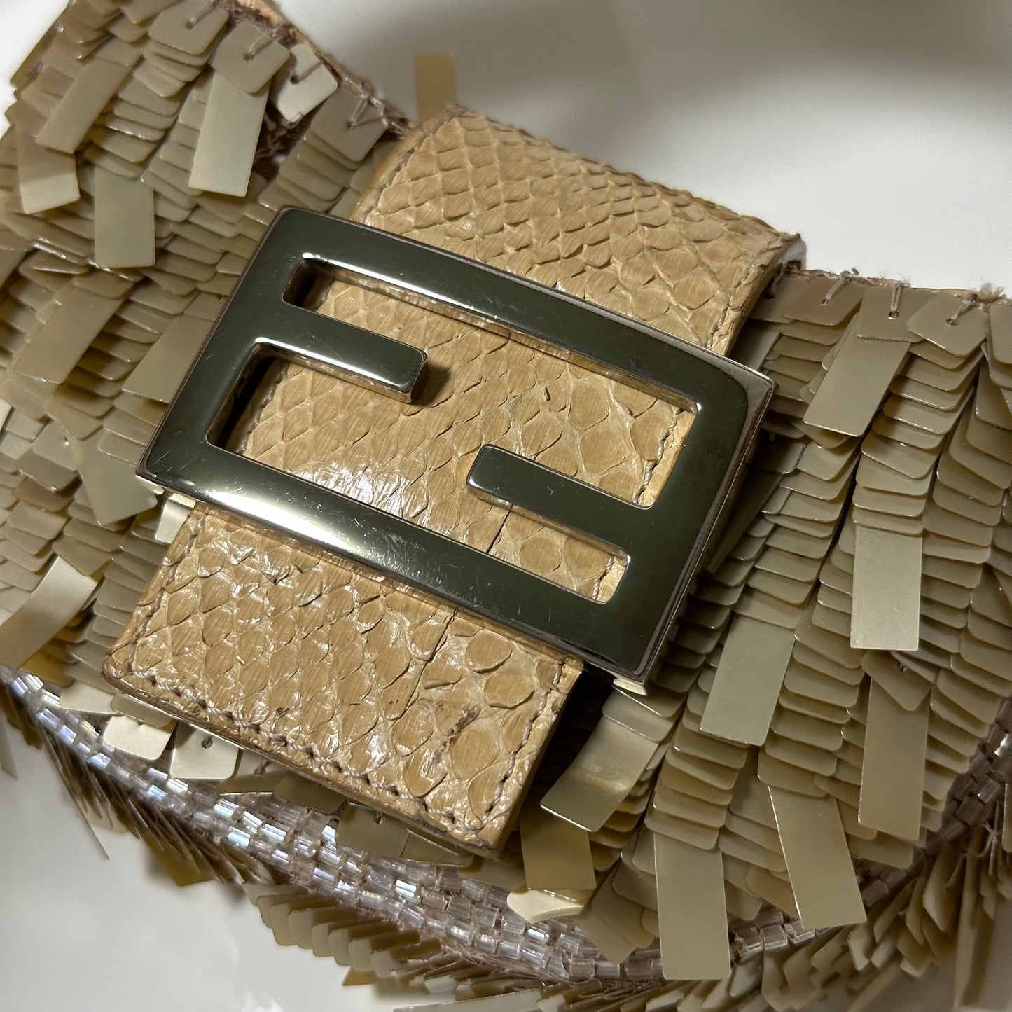FENDI Sequin Python Mini Croissant Bag