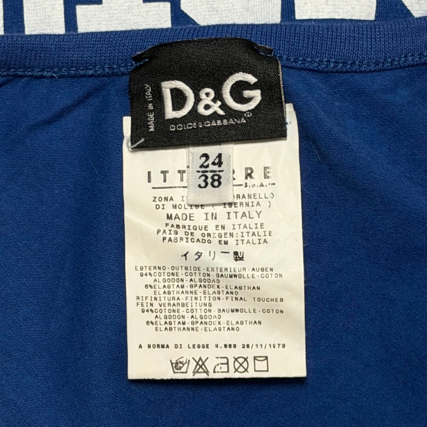 D&G Spring 2002 “7 RECREATION SEX INSTRUCTOR CERTIFIED” One Shoulder Top