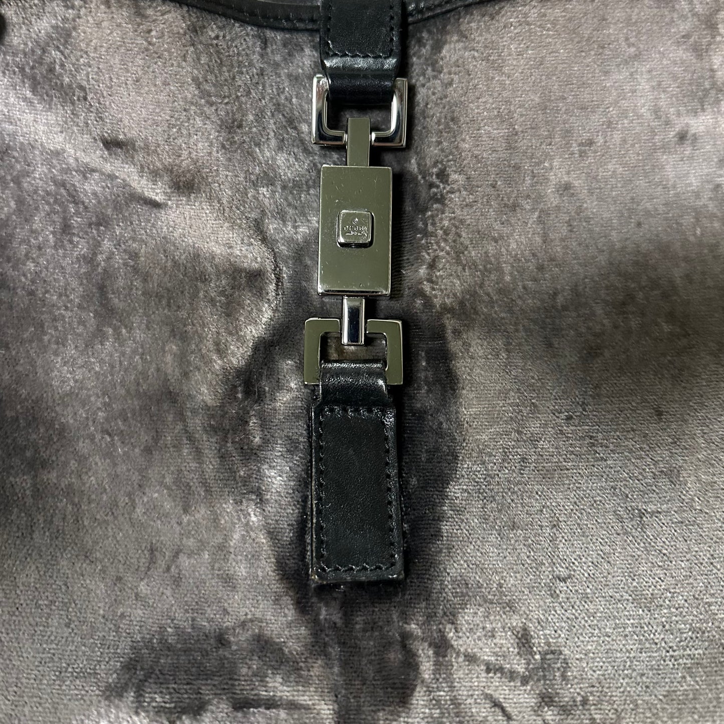 GUCCI Fall Winter 1999 Velvet Leather Jackie O Hobo Shoulder Bag