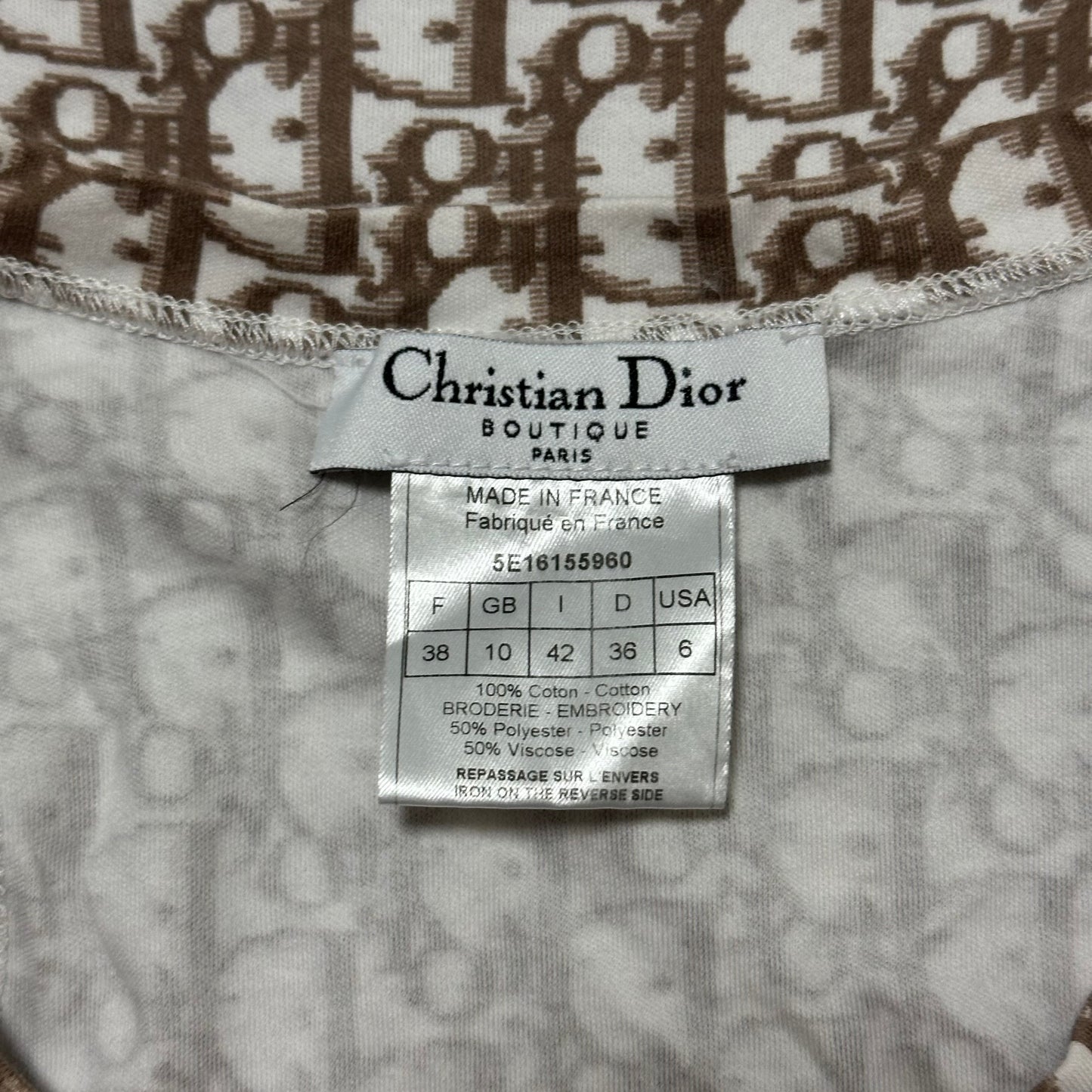 CHRISTIAN DIOR Spring Summer 2005 Diorissimo Floral Embroidered Trotter Tank Top