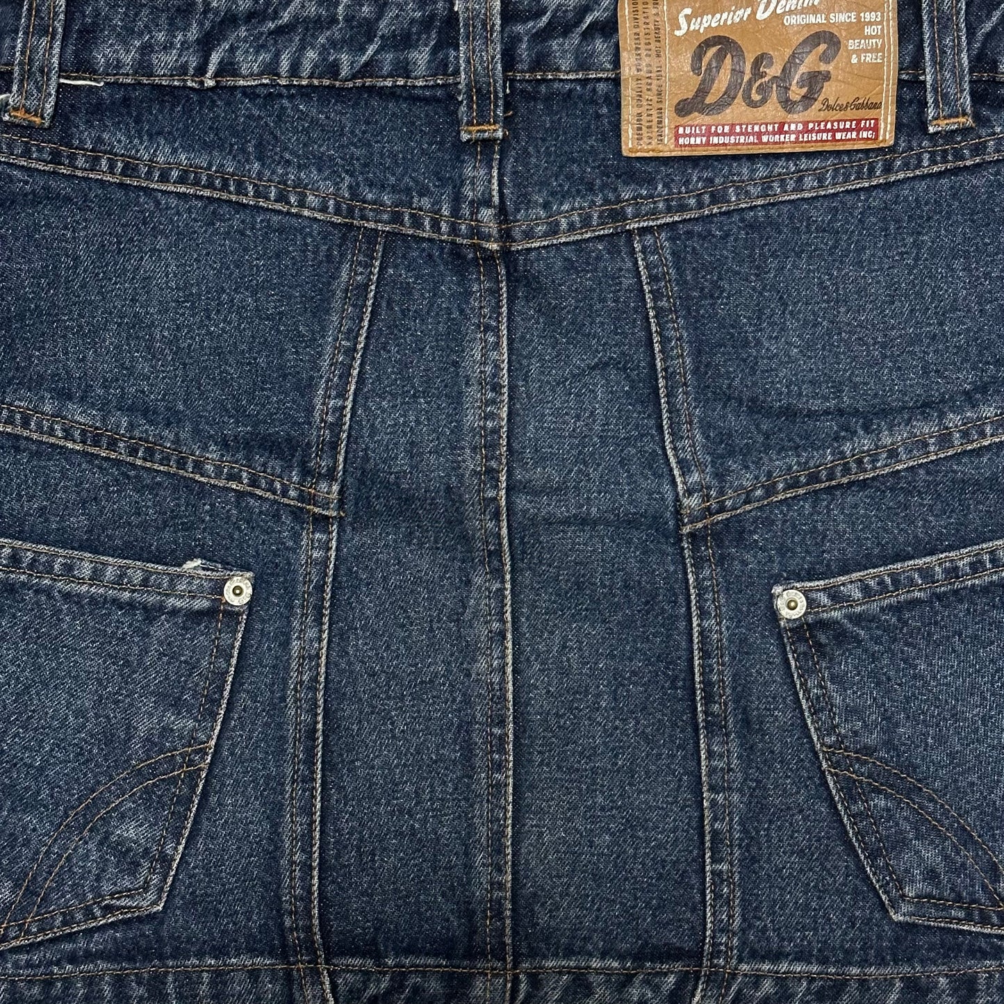 D&G Spring Summer 2004 Patchwork Denim Mini Skirt