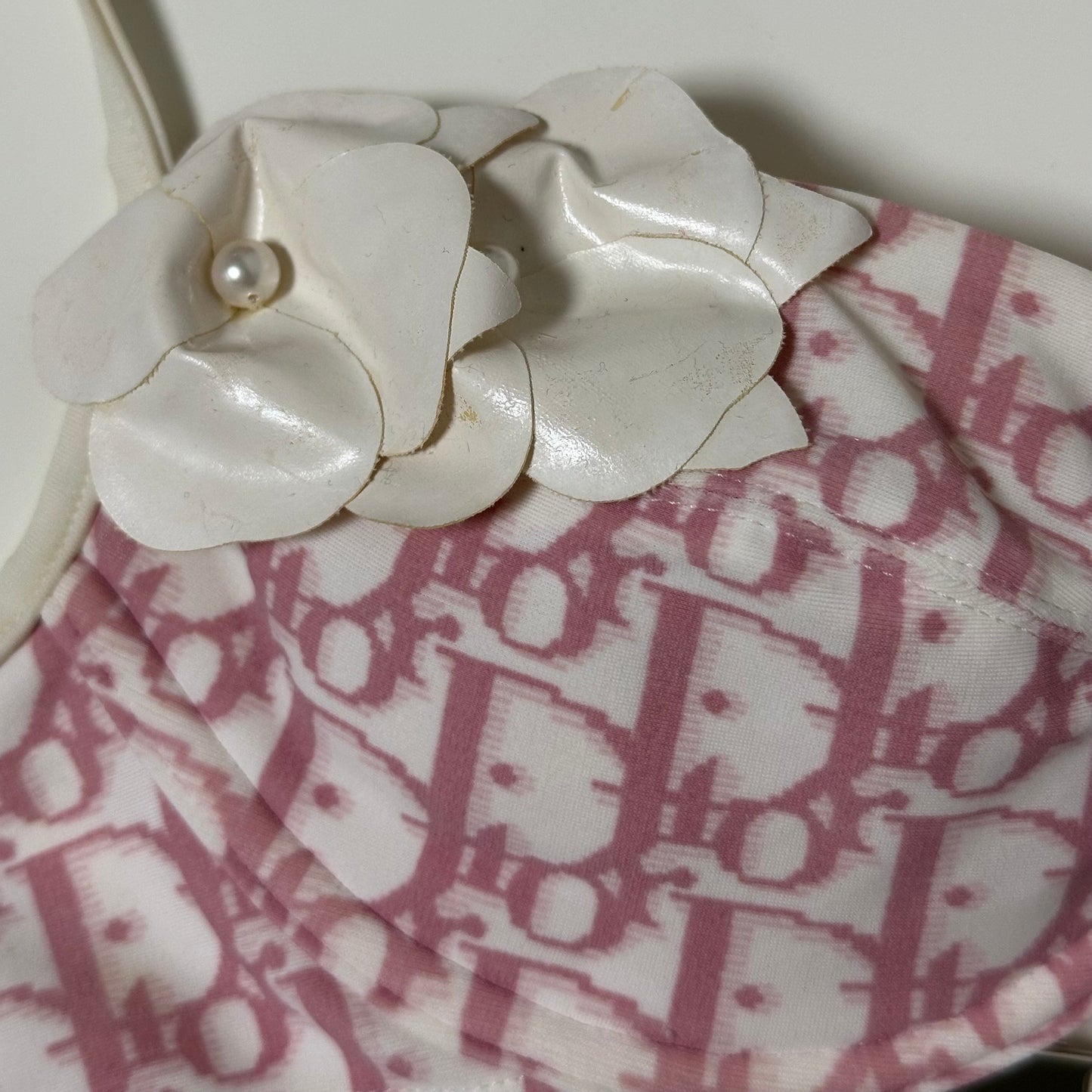 CHRISTIAN DIOR Spring Summer 2004 Trotter Print Flower Bikini Top