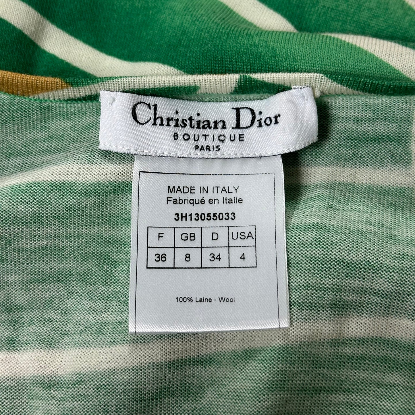 CHRISTIAN DIOR Fall Winter 2003 Koi Floral Print V-neck Knitted Jumper