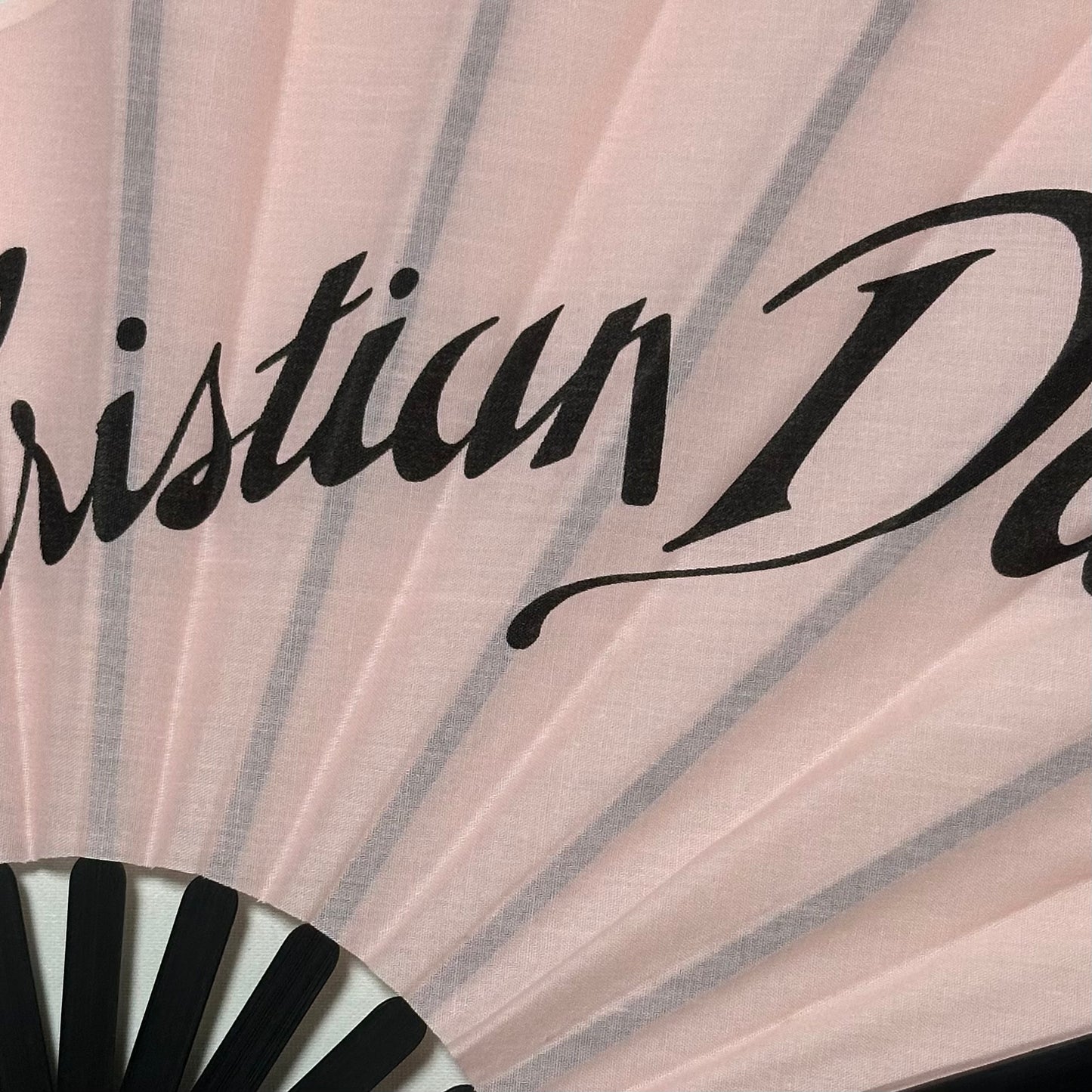 CHRISTIAN DIOR Wooden Folding Hand Fan with Logo
