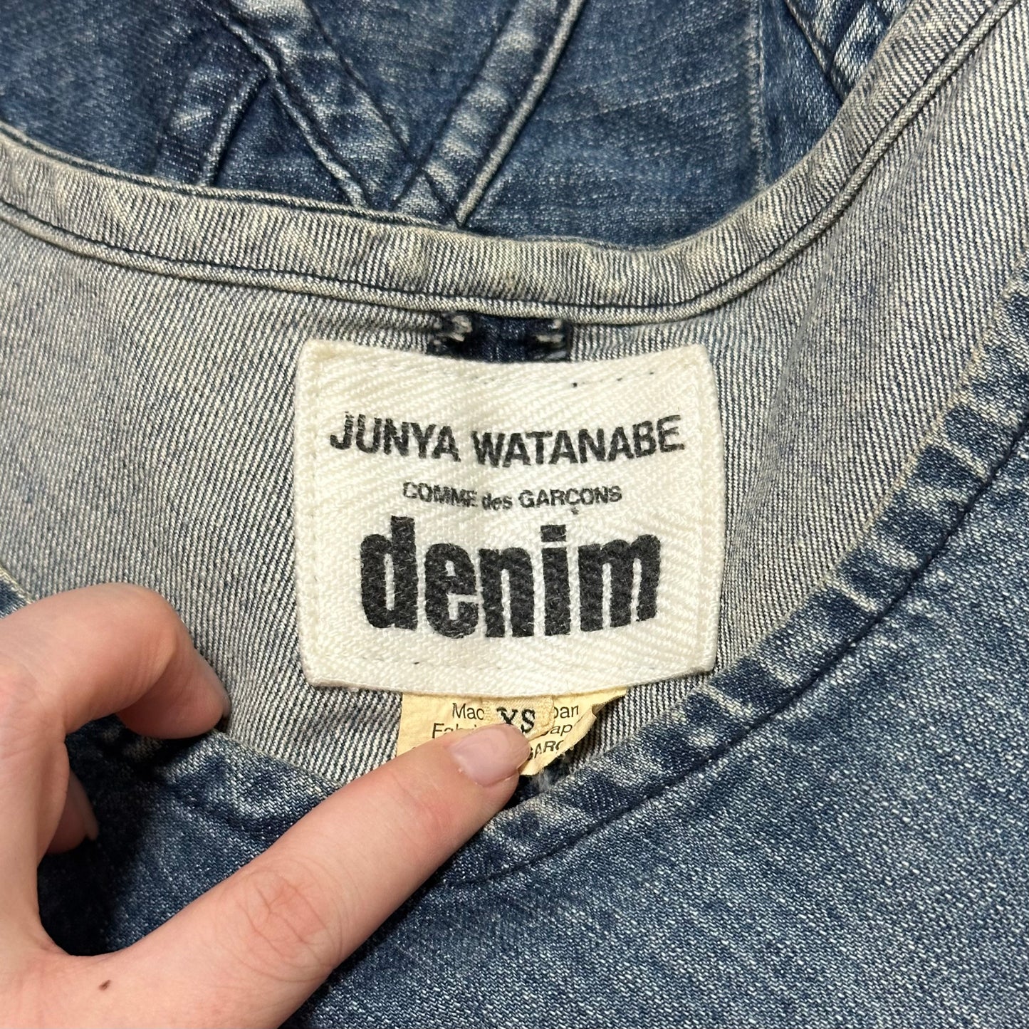 JUNYA WATANABE Asymmetric Patchwork Denim Midi Dress