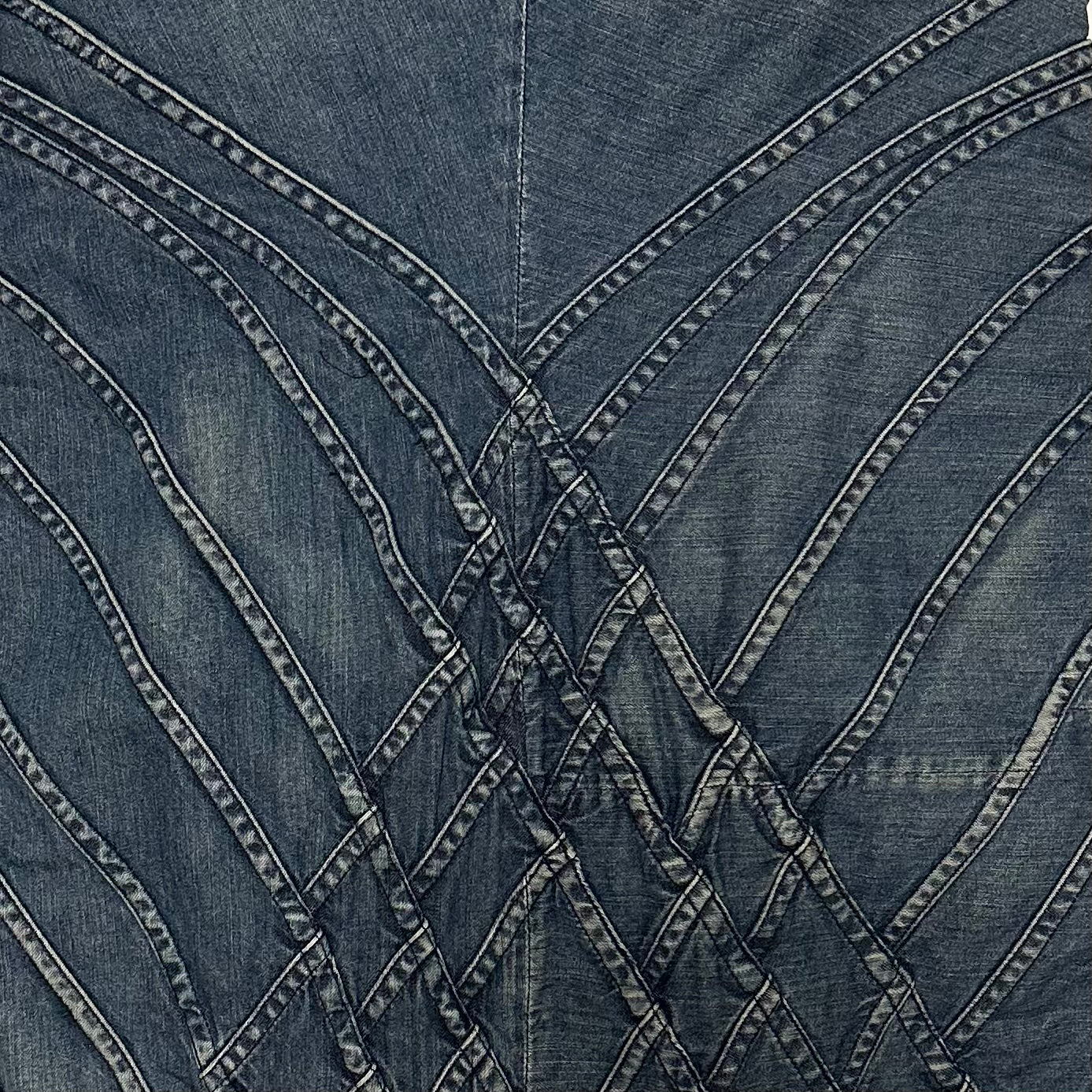 JUNYA WATANABE Asymmetric Patchwork Denim Midi Dress