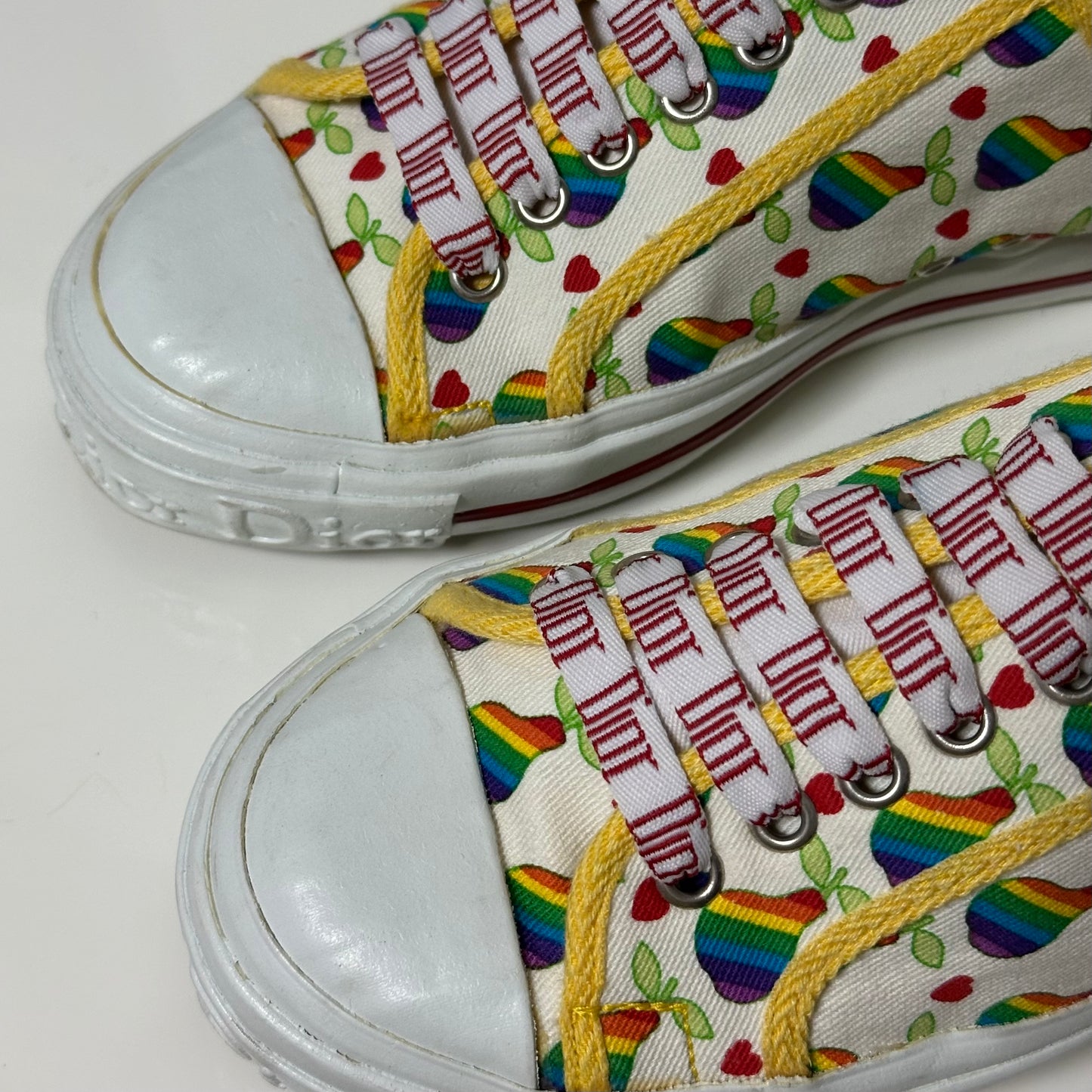 CHRISTIAN DIOR Spring Summer 2002 Pear Print Canvas Mule Sneakers